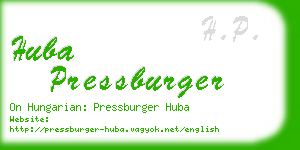 huba pressburger business card